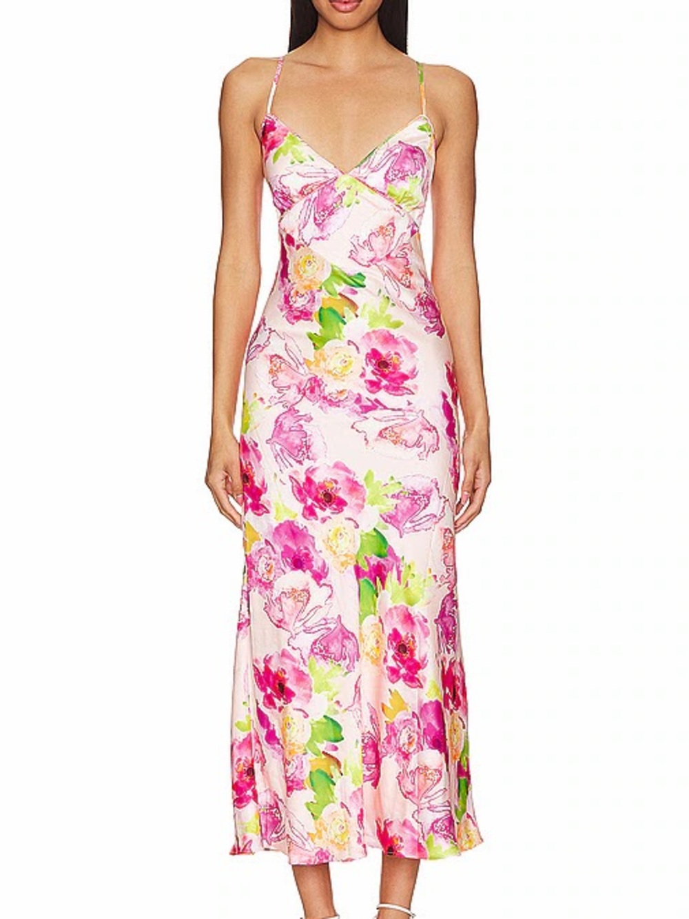 Bardot NWT Floral Slip Midi Dress - Pink